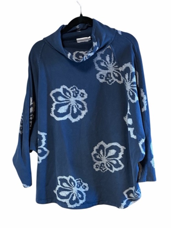 Masai Tops - Masai Lagenlook‎ Blue Floral Oversized Artsy Tunic Top